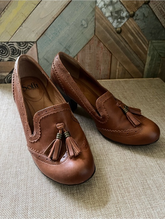 Sofft Shoes - Sofft Cognac Leather Tassel Loafers